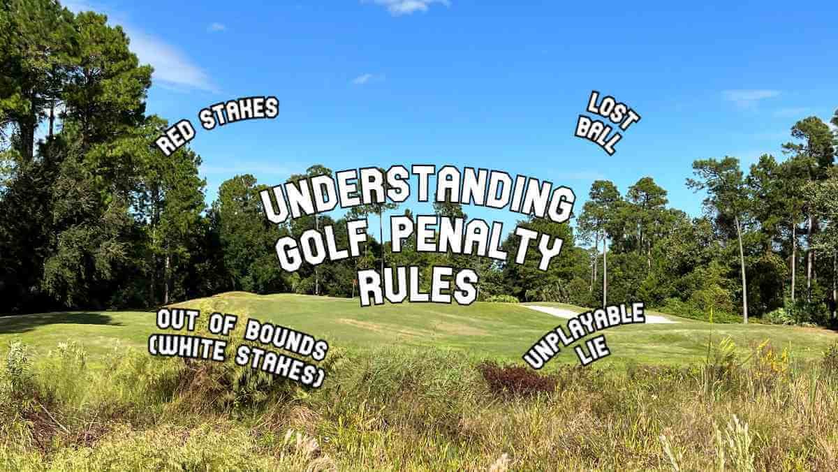 Golf Penalty Rules Lost Ball and Golf Hazzard Rules for White, Red