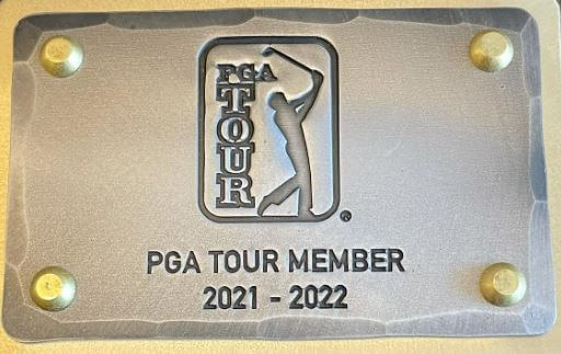 pga tour card plaque