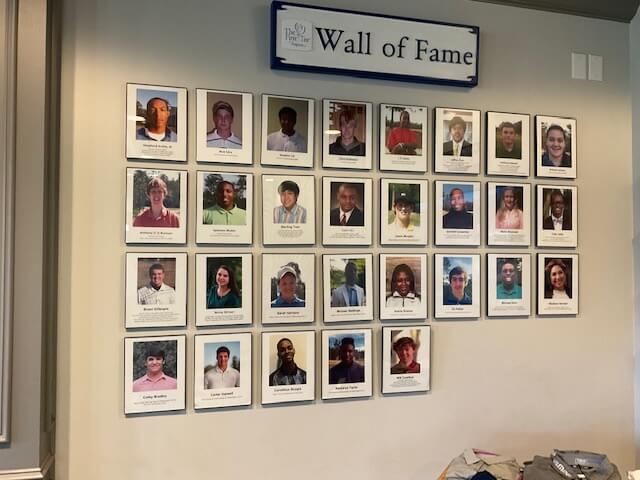 The first tee golf course wall of fame