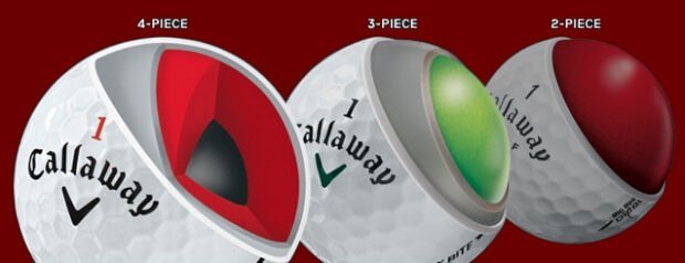 different types of callaway golf balls - 2,3, and 4 piece examples